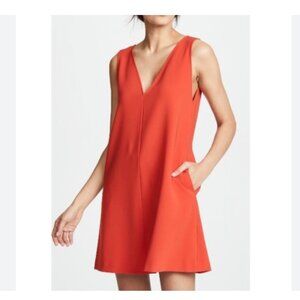 Theory Red Dress V Neck, elegant